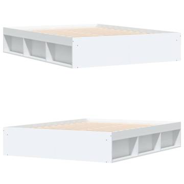 Stylish White King Size Bed Frame 150x200 cm - Hipomarket