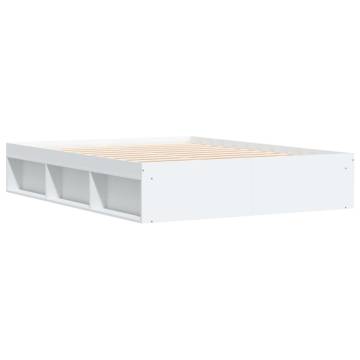 Stylish White King Size Bed Frame 150x200 cm - Hipomarket