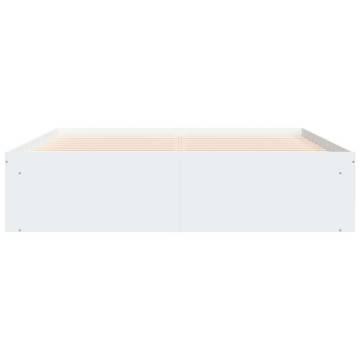 Stylish White King Size Bed Frame 150x200 cm - Hipomarket