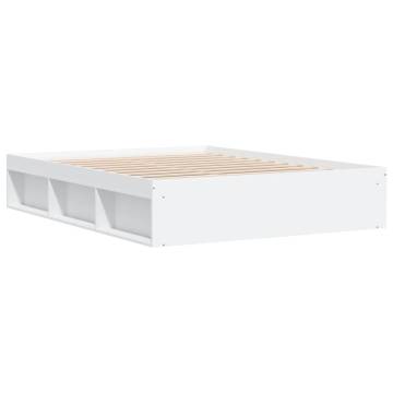 Stylish White King Size Bed Frame 150x200 cm - Hipomarket