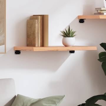 Light Brown Wall Shelf - Solid Oak 60x30cm | HipoMarket