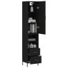 Stylish Highboard Black - 34.5x34x180 cm Engineered Wood