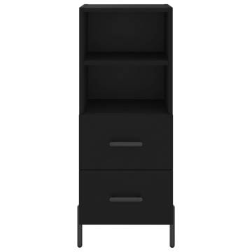 Stylish Highboard Black - 34.5x34x180 cm Engineered Wood