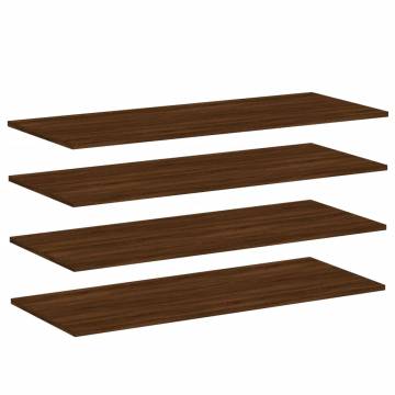 Wall Shelves 4 pcs Brown Oak - Engineered Wood Storage Solution