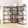 5-Layer Heavy-Duty Shelves - Grey Steel & Engineered Wood