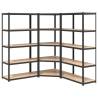 5-Layer Heavy-Duty Shelves - Grey Steel & Engineered Wood