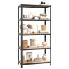 5-Layer Heavy-Duty Shelves - Grey Steel & Engineered Wood