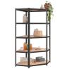 5-Layer Heavy-Duty Shelves - Grey Steel & Engineered Wood