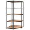 5-Layer Heavy-Duty Shelves - Grey Steel & Engineered Wood