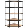 5-Layer Heavy-Duty Shelves - Grey Steel & Engineered Wood