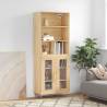 Highboard Sonoma Oak 69.5x34x180 cm Engineered Wood Colour sonoma oak Quantity in Package 1 Model 2 glass doors 