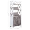 Elegant White & Brown Bathroom Cabinet - 46x24x116 cm