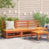 Garden Sofas Armless 3 pcs Wax Brown - Solid Pine Wood