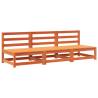 Garden Sofas Armless 3 pcs Wax Brown - Solid Pine Wood