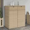 Garden Storage Cabinet Beige 105x55x113 cm Poly Rattan Colour beige Size 105 x 55 x 113 cm 