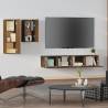 4 Piece TV Cabinet Set - Brown Oak Engineered Wood | HipoMarket