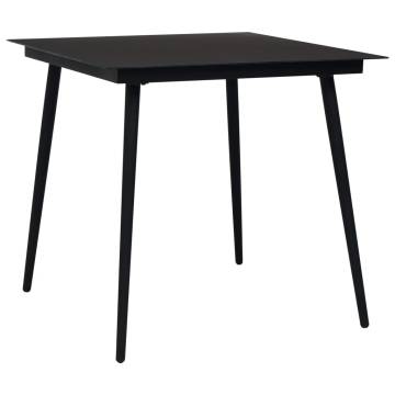 Garden Dining Table Black 80x80 cm - Modern & Durable Design