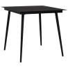 Garden Dining Table Black 80x80x74 cm Steel and Glass Size 80 x 80 x 74 cm Quantity in Package 1 