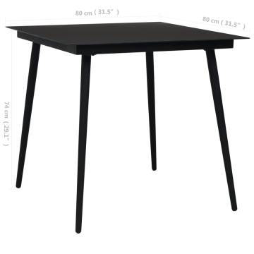 Garden Dining Table Black 80x80 cm - Modern & Durable Design