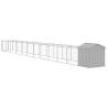 Light Grey Dog House with Roof - Durable Steel 117x122x123 cm