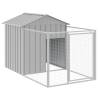 Light Grey Dog House with Roof - Durable Steel 117x122x123 cm