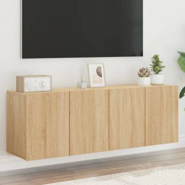 Stylish Wall-Mounted TV Cabinets in Sonoma Oak - 2 pcs