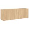 Stylish Wall-Mounted TV Cabinets in Sonoma Oak - 2 pcs