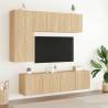 Stylish Wall-Mounted TV Cabinets in Sonoma Oak - 2 pcs