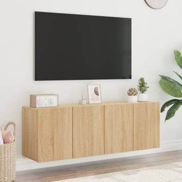 Stylish Wall-Mounted TV Cabinets in Sonoma Oak - 2 pcs