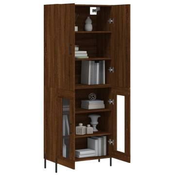 Stylish Highboard in Brown Oak - 69.5x34x180 cm | Hipo Market