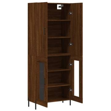 Stylish Highboard in Brown Oak - 69.5x34x180 cm | Hipo Market