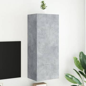 Concrete Grey TV Wall Cabinet - Engineered Wood | Hipo Market