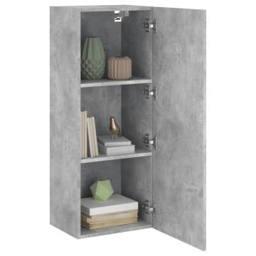 Concrete Grey TV Wall Cabinet - Engineered Wood | Hipo Market