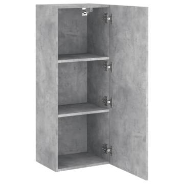 Concrete Grey TV Wall Cabinet - Engineered Wood | Hipo Market