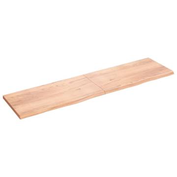 Wall Shelf Light Brown Solid Oak - 200x50x(2-4) cm