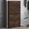 Shoe Cabinet with 4 Flip-Drawers Brown Oak 80x21x163.5 cm Colour brown oak Size 80 x 21 x 163.5 cm Quantity in Package 1 Number of 