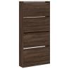 Shoe Cabinet with 4 Flip-Drawers - Brown Oak | Hipomarket UK