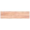 Wall Shelf Light Brown Solid Oak - 200x50x(2-4) cm