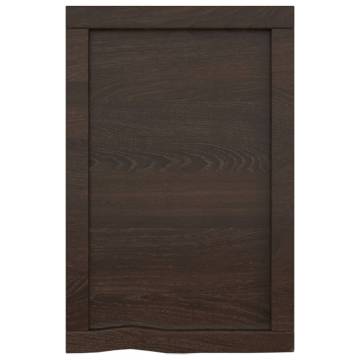 Wall Shelf Dark Brown Solid Oak - 40x60 cm | Hipo Market