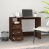 Elegant Brown Oak Desk with Drawers - 102x50x76 cm