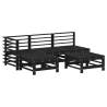 5 Piece Black Solid Wood Pine Garden Lounge Set | HipoMarket