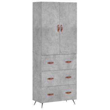 Highboard Concrete Grey - Stylish Engineered Wood Storage