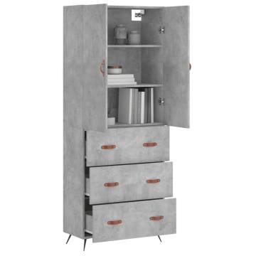 Highboard Concrete Grey - Stylish Engineered Wood Storage