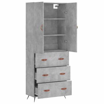 Highboard Concrete Grey - Stylish Engineered Wood Storage