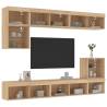 8 Piece TV Wall Units with LED Sonoma Oak Engineered Wood Colour sonoma oak Quantity in Package 1 