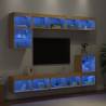 8 Piece TV Wall Units with LED - Sonoma Oak - Hipomarket