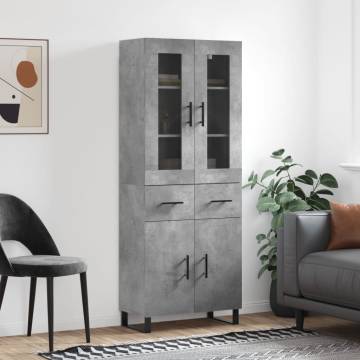 Elegant Highboard Concrete Grey - Stylish Storage Solution