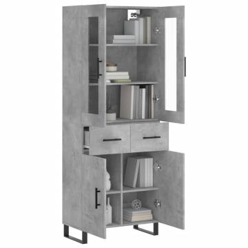 Elegant Highboard Concrete Grey - Stylish Storage Solution