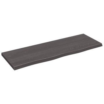 Wall Shelf Dark Brown - Solid Oak Wood | 80x30x2 cm | HipoMarket