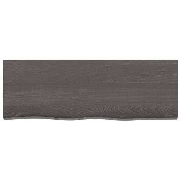 Wall Shelf Dark Brown - Solid Oak Wood | 80x30x2 cm | HipoMarket